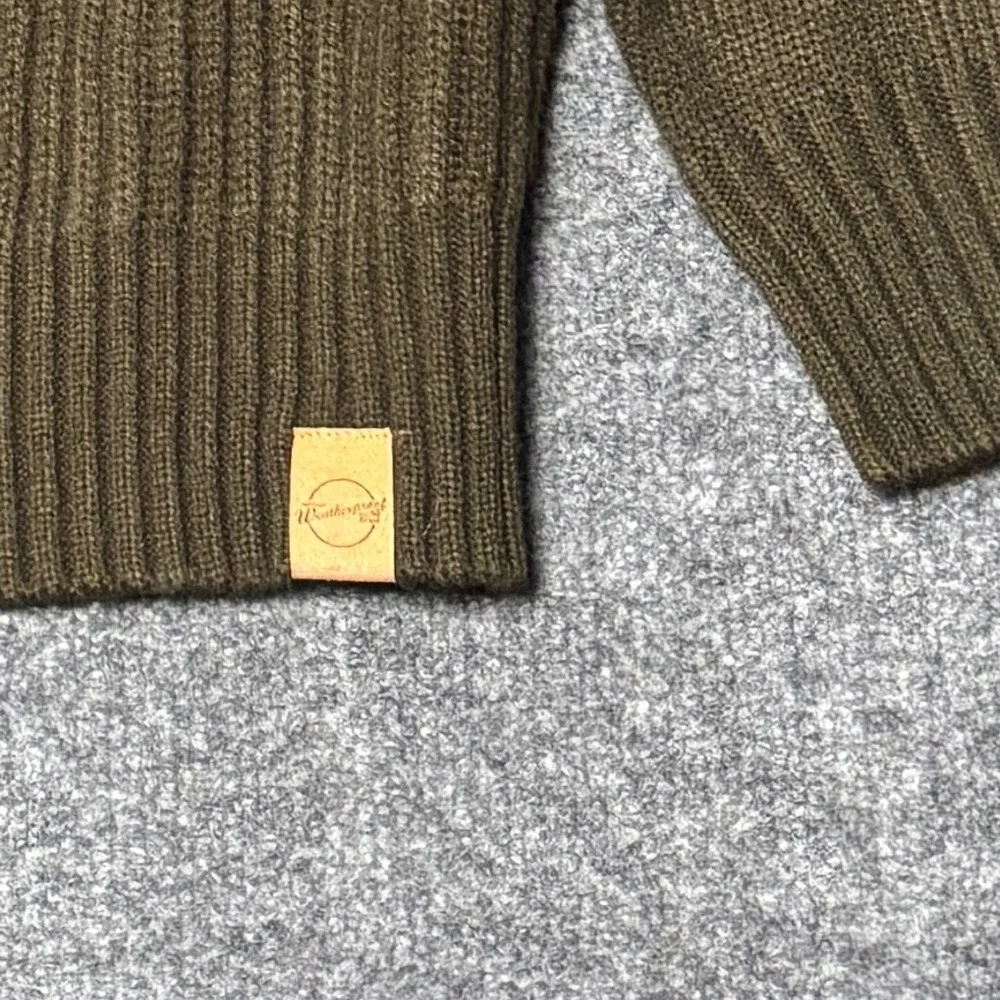 Weatherproof Vintage Mens XL Military Olive Shawl Collar Toggle Pullover Sweater